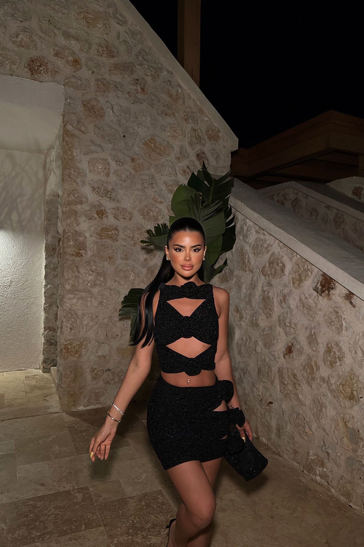 Black Agnes Glitter Suit ATE-1100