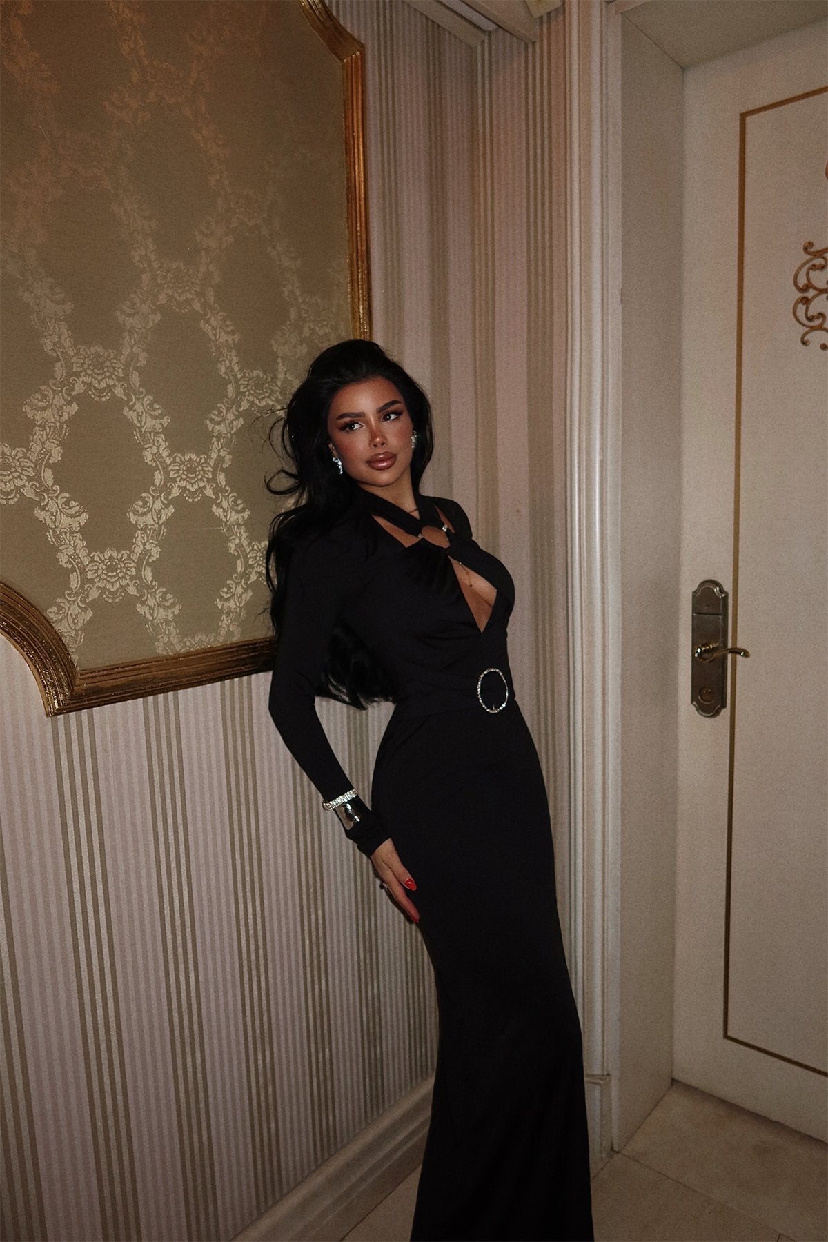 Black Hattie Long Dress ATE-2303