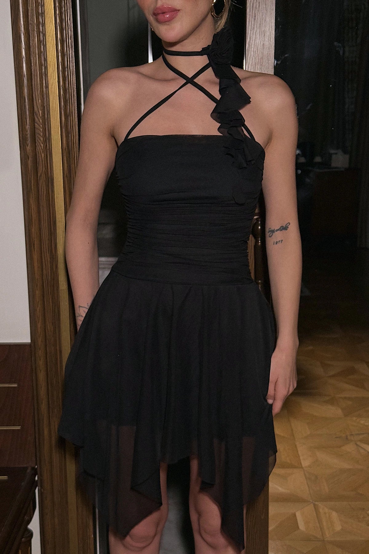 Black Delilah Mini Tulle Dress ATE-2403