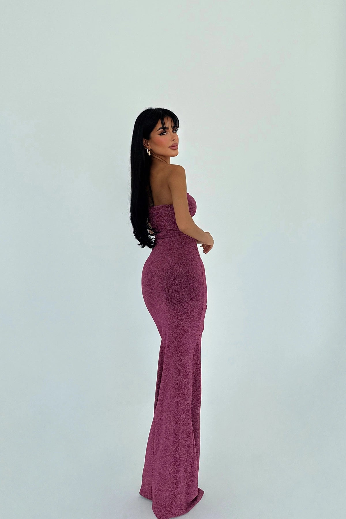 Cherry Red Dianora Strapless Dress ATE-2904