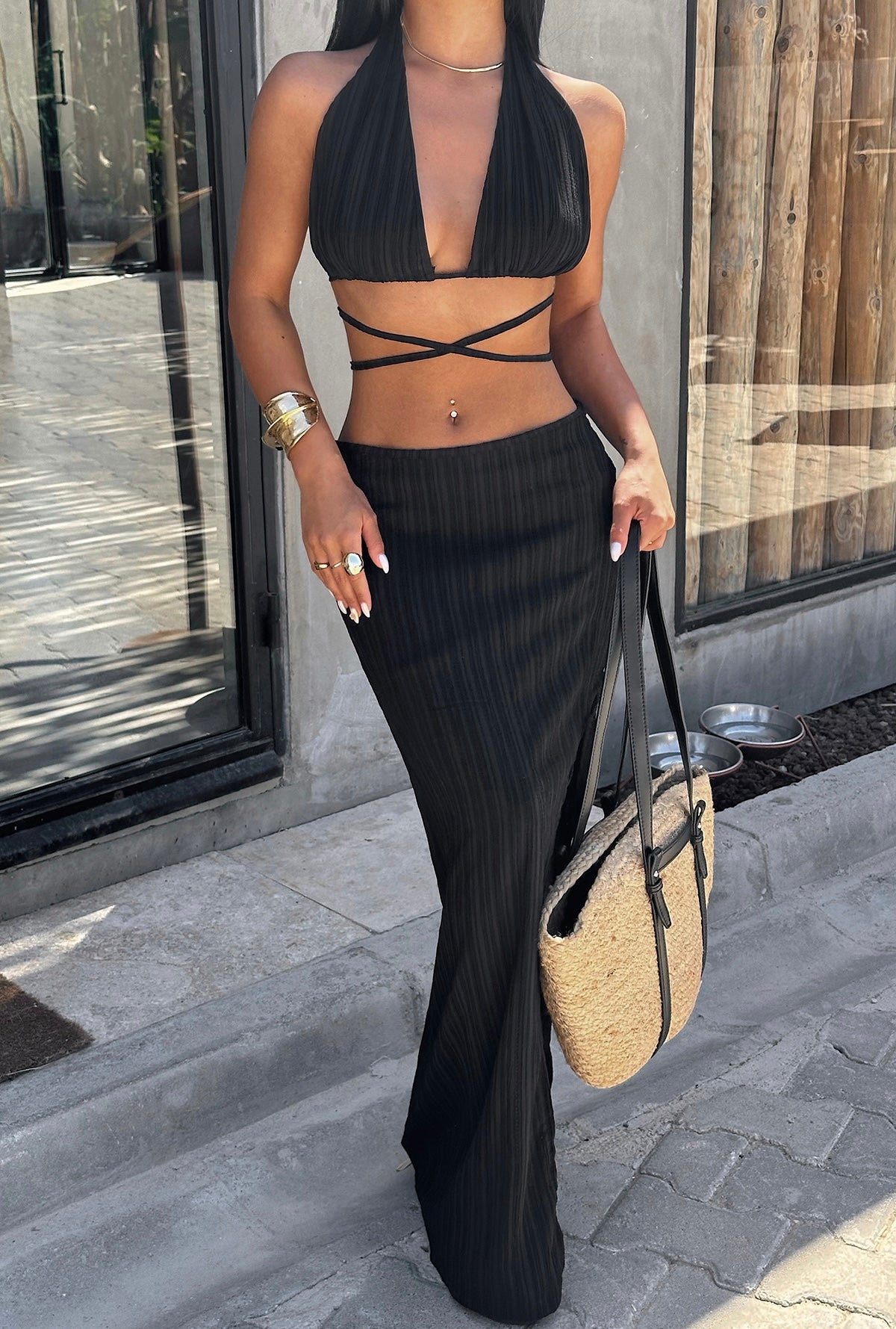 Black Lona Tied Suit ATE-1026