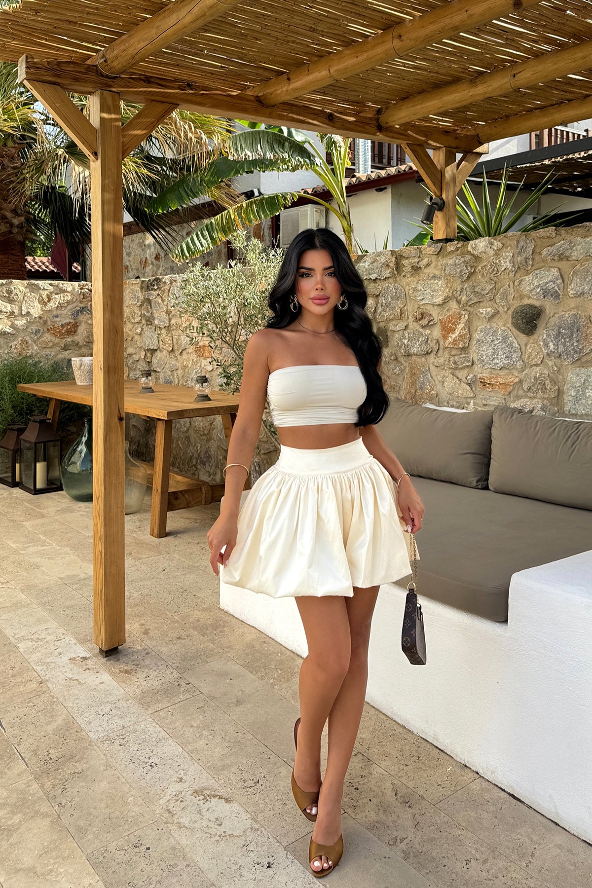 Cream Molly Balloon Skirt ATE-1154