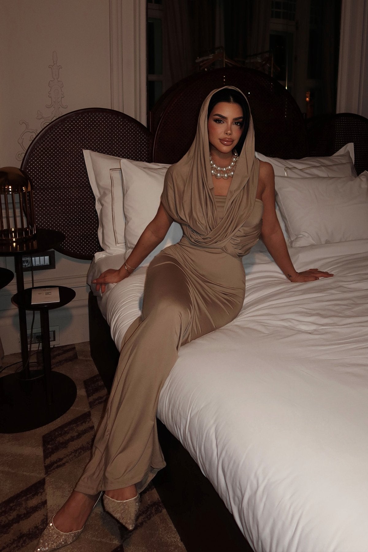 Beige Coralie Long Dress ATE-2316