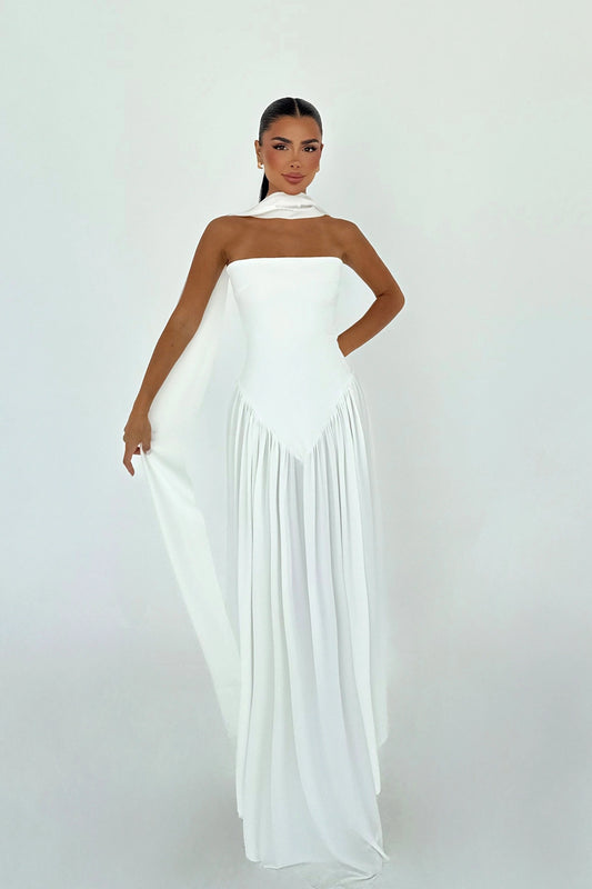 White Sinatra Long Dress ATE-3501