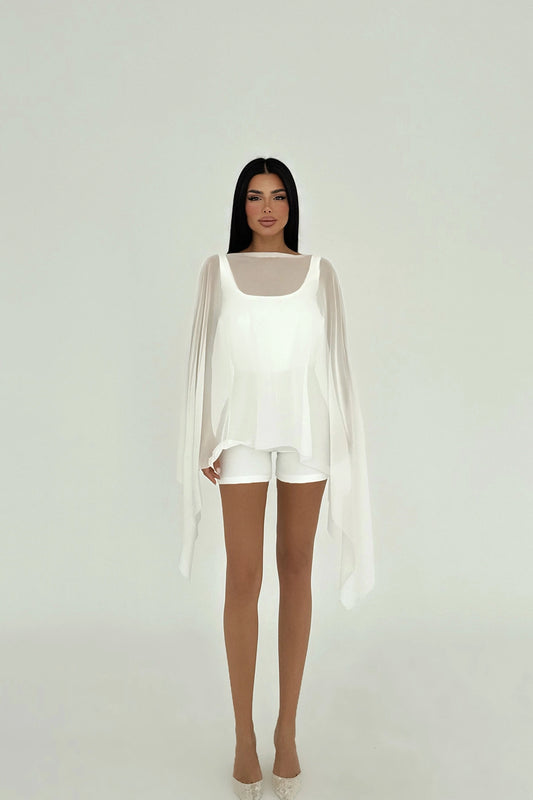 White Carrie Mini Jumpsuit ATE-2680