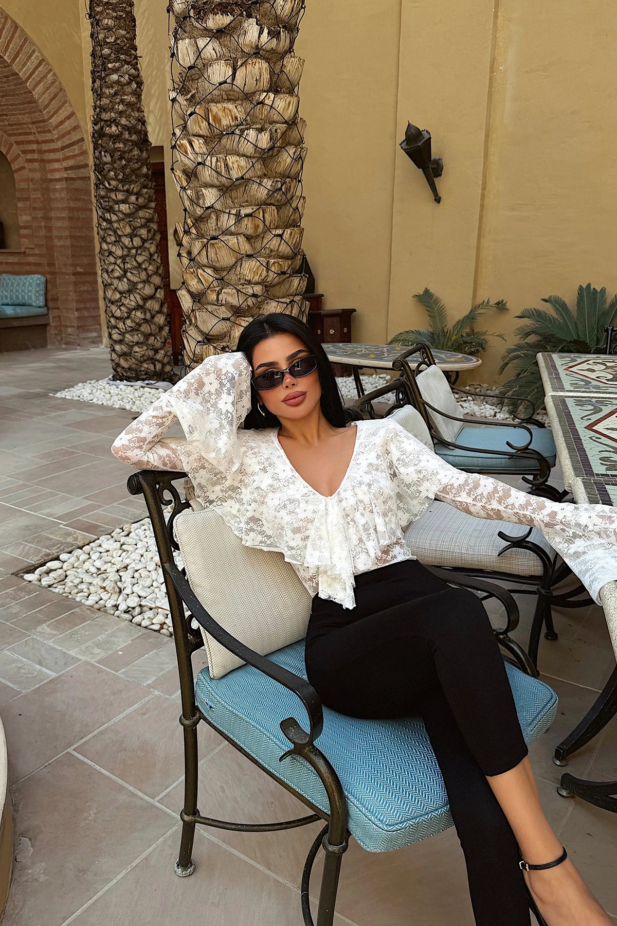 White Braulia Lace Bodysuit
