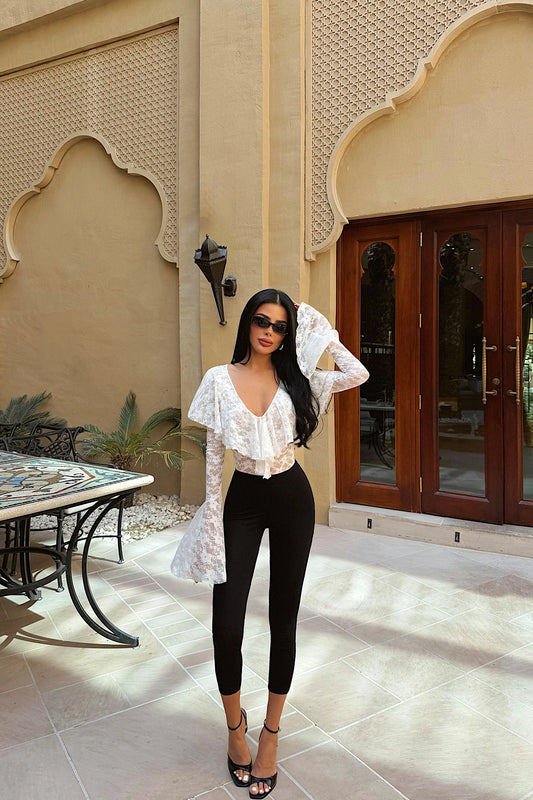 White Braulia Lace Bodysuit