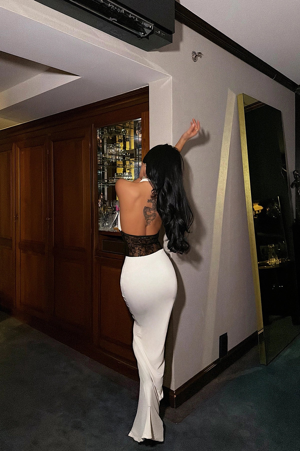 White Nutty Dress with Lace Details ATE-3839