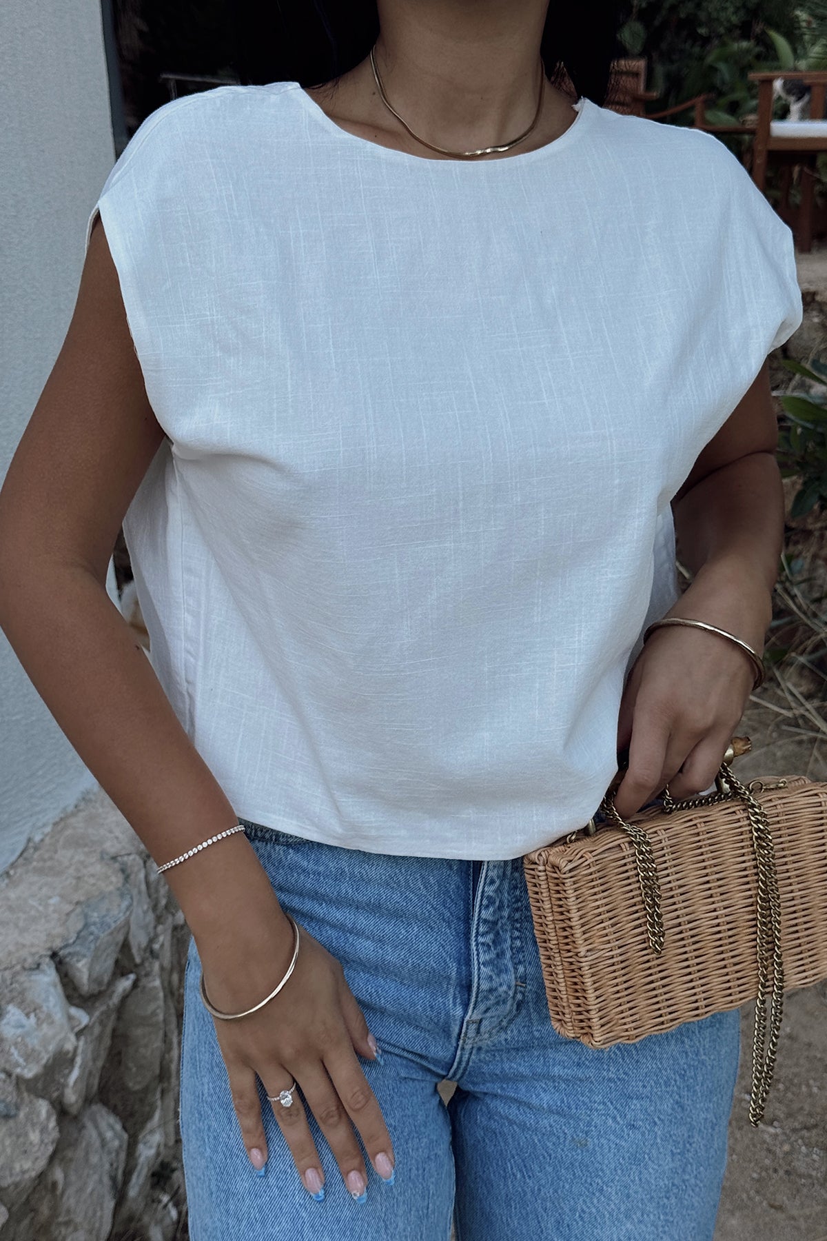White Arelya Bow Detail Blouse ATE-1301