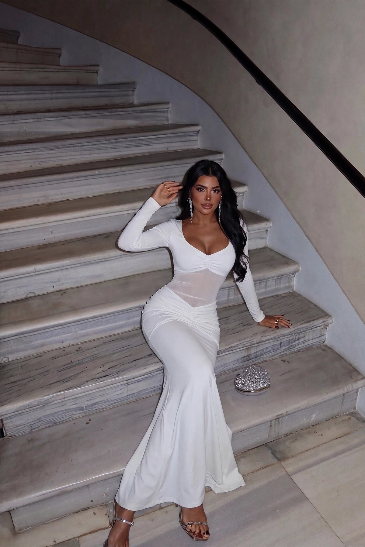 White Paola Long Dress ATE-2499 (PRE-ORDER)