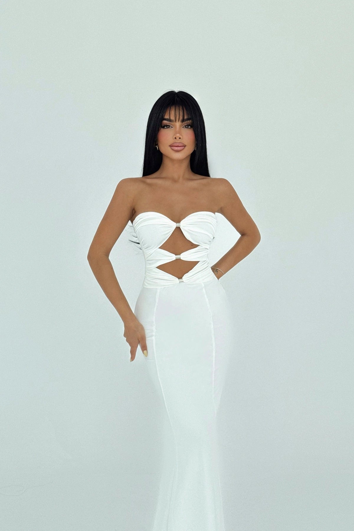White Kenley Long Dress ATE-2909
