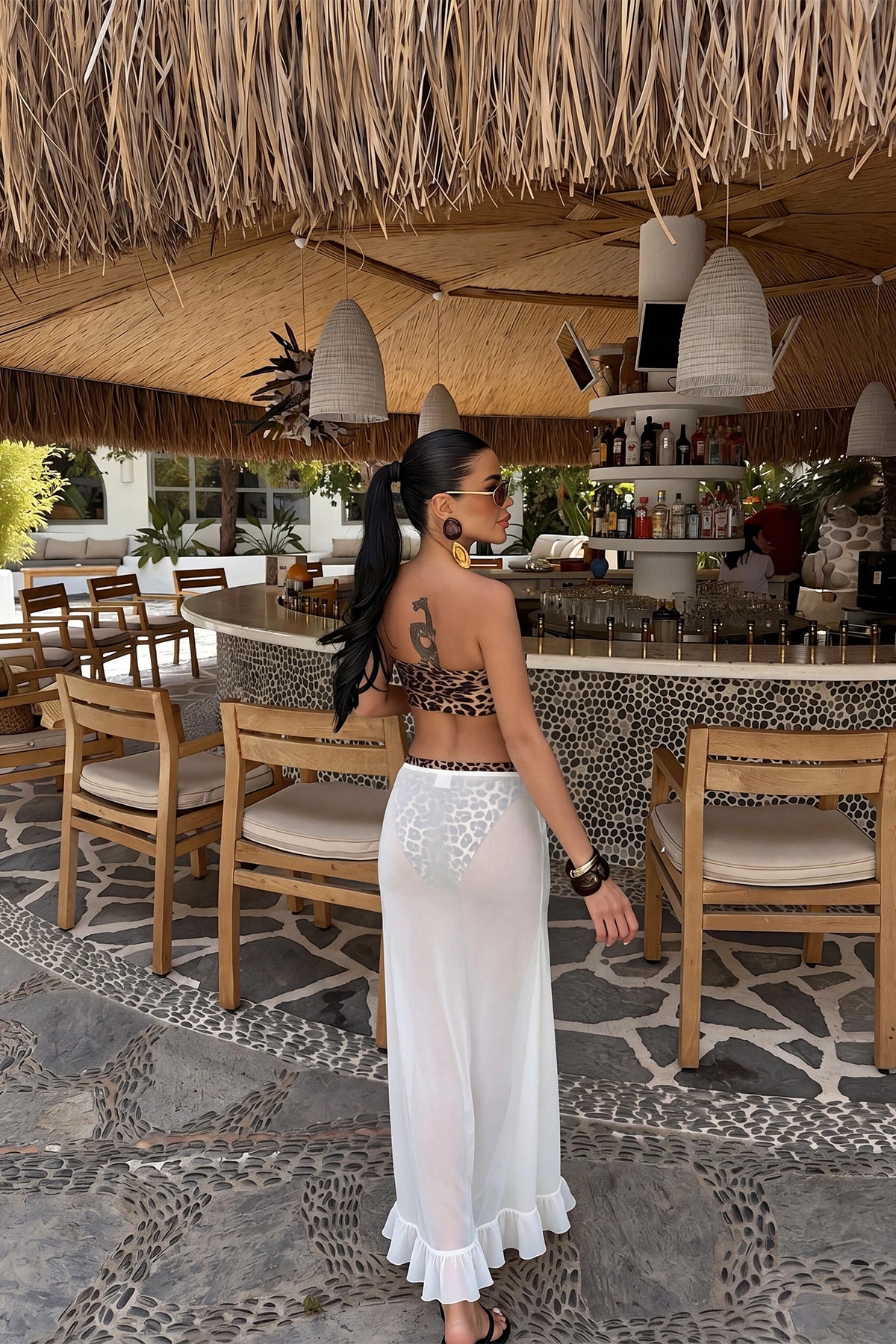 White Tulle Ruffled Skirt ATE-1199