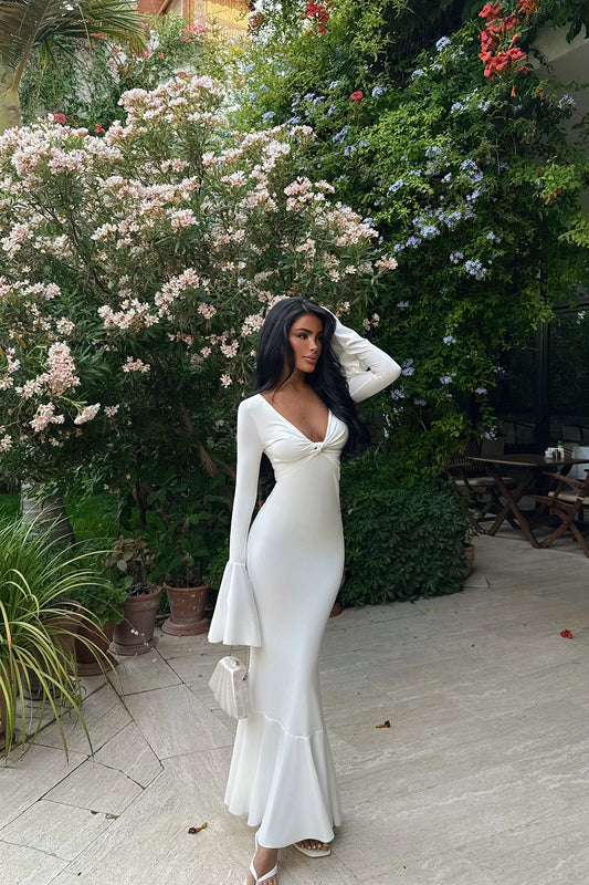 White Lai Long Dress ATE-3096