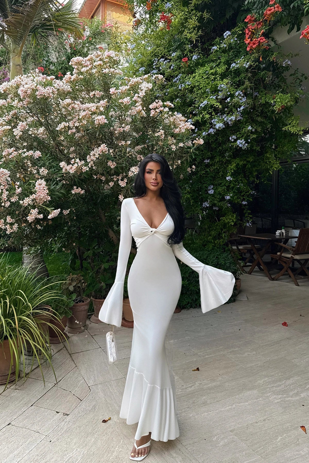White Lai Long Dress ATE-3096