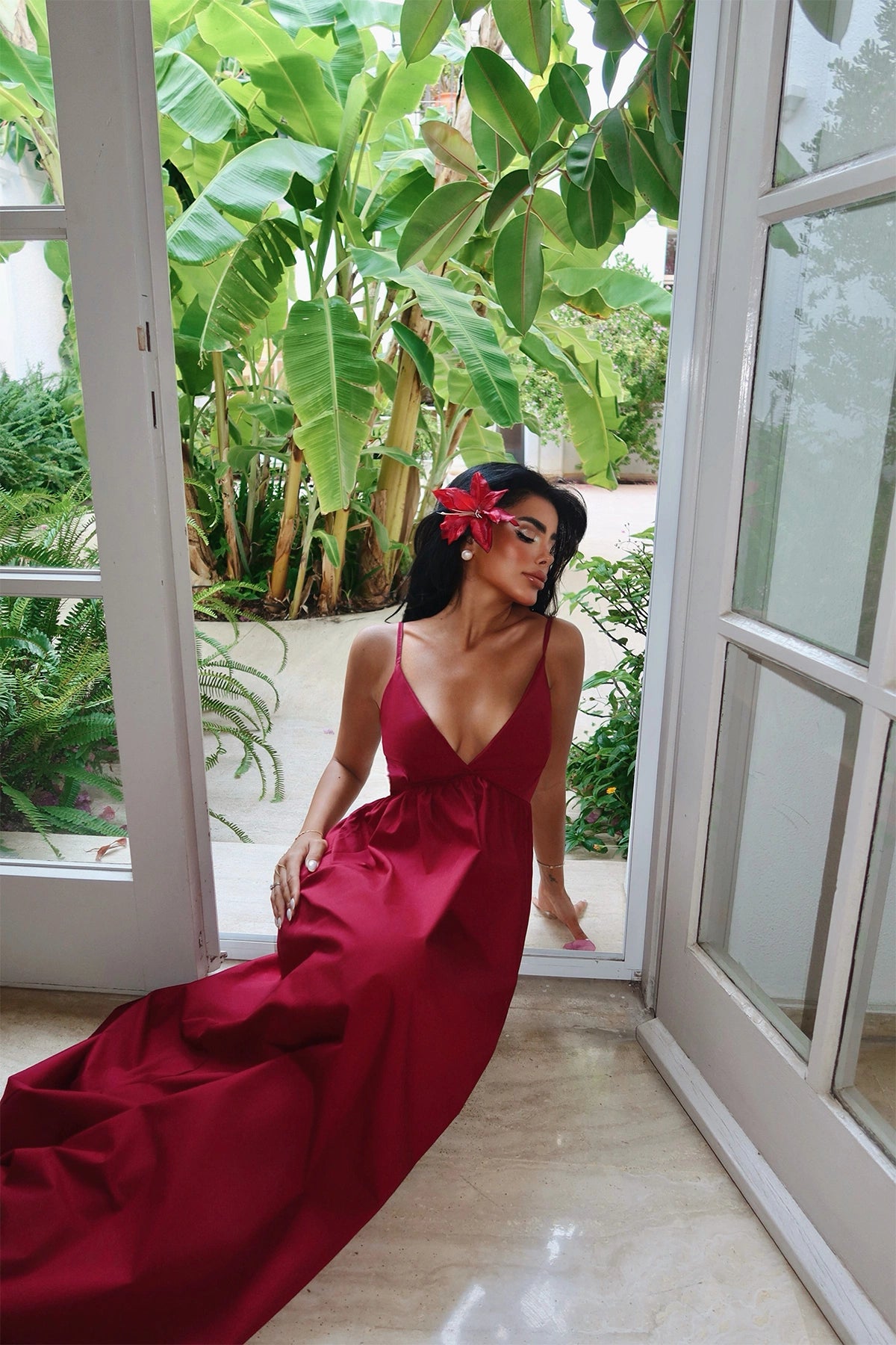 Burgundy Stevie Long Dress ATE-1373
