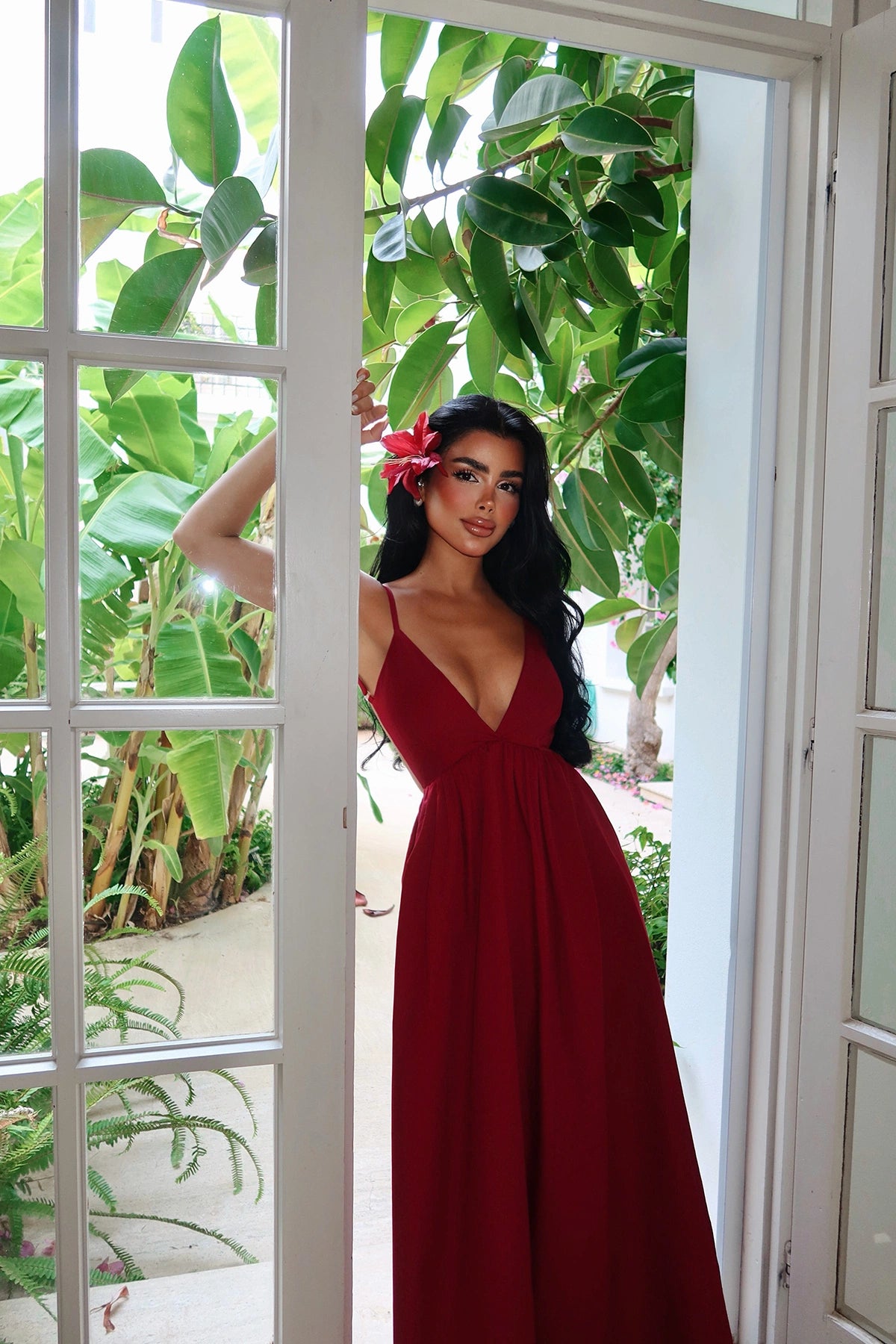 Burgundy Stevie Long Dress ATE-1373