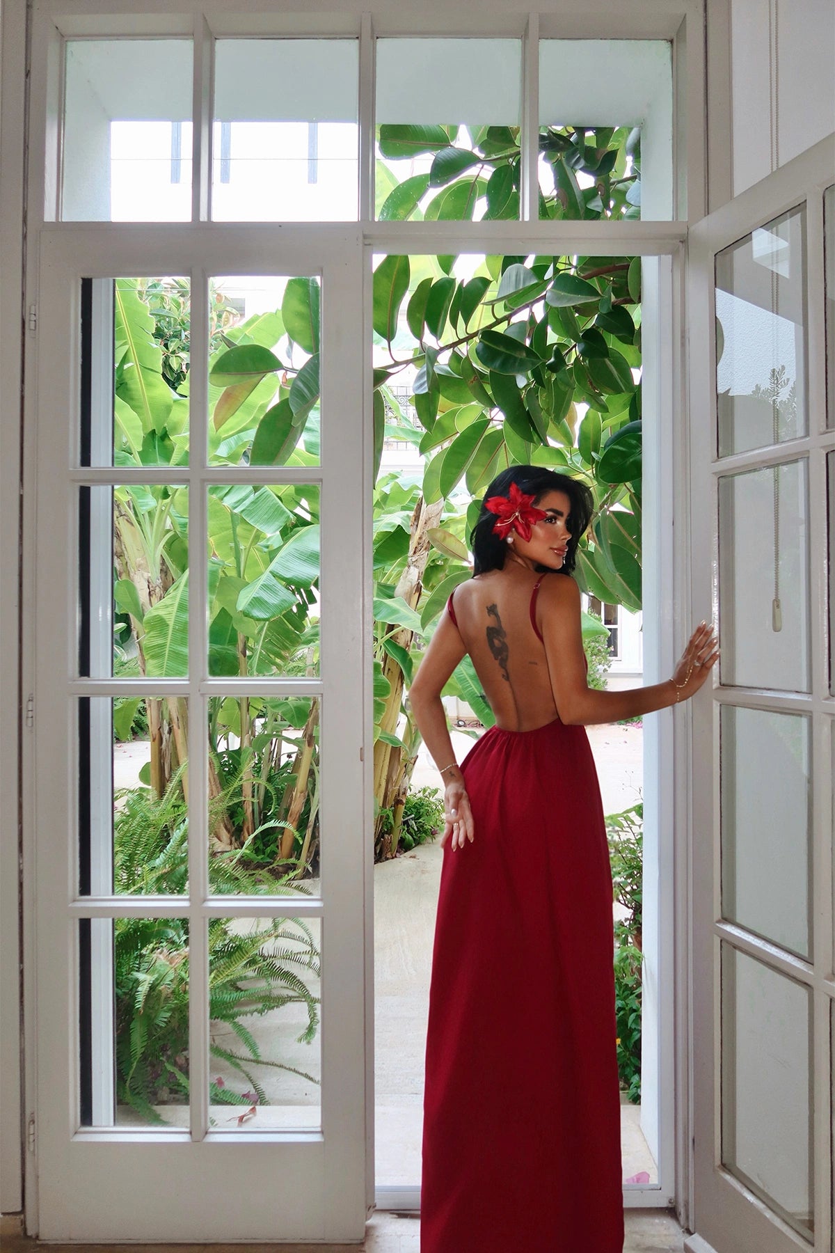 Burgundy Stevie Long Dress ATE-1373