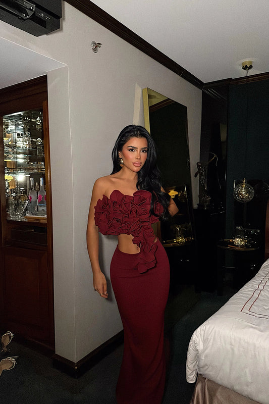Burgundy Ruffle Set ATE-4432