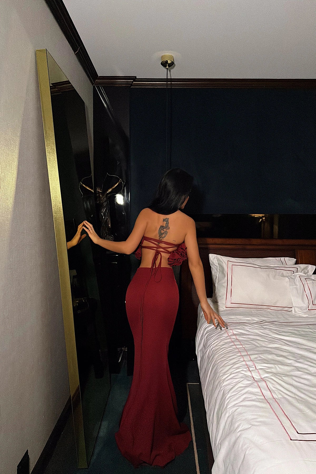 Burgundy Ruffle Set ATE-4432