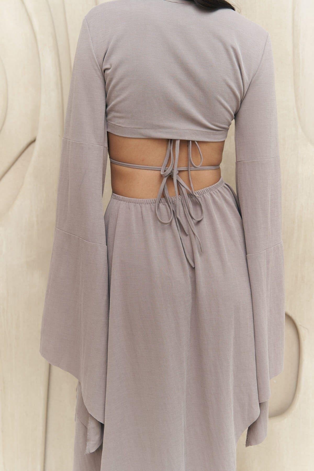 Coachella Stone Gray Dress Set