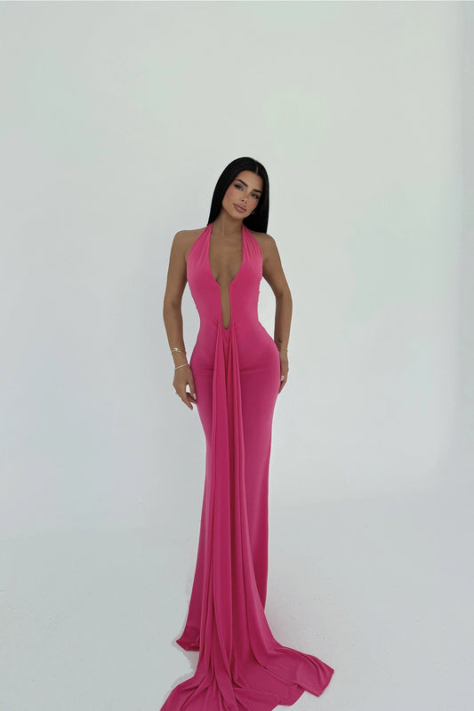 Fuchsia Bellis Long Dress ATE-2725