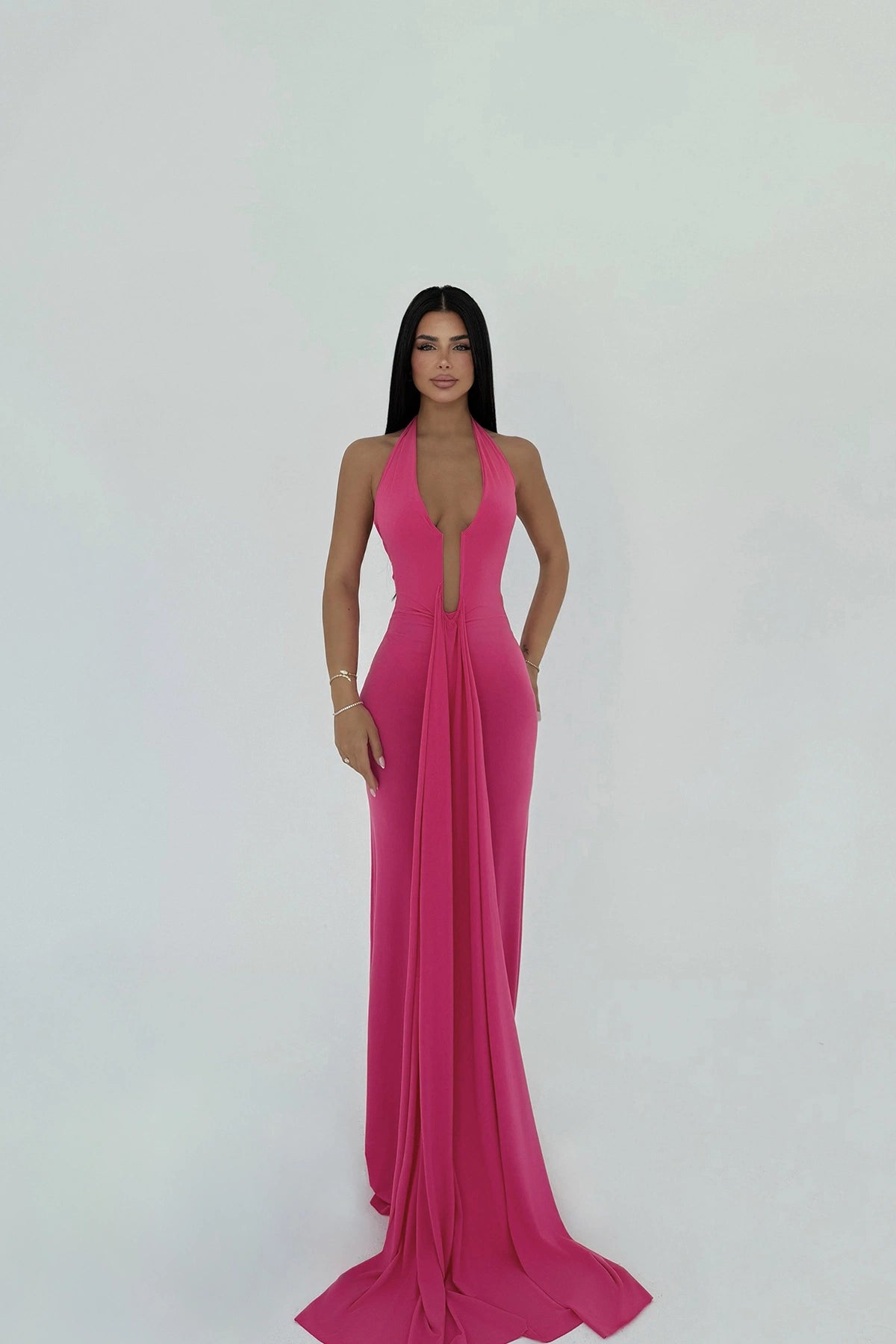 Fuchsia Bellis Long Dress ATE-2725