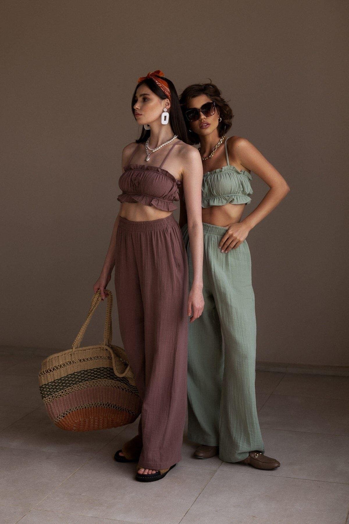Harvey Cagla Muslin Crop Set