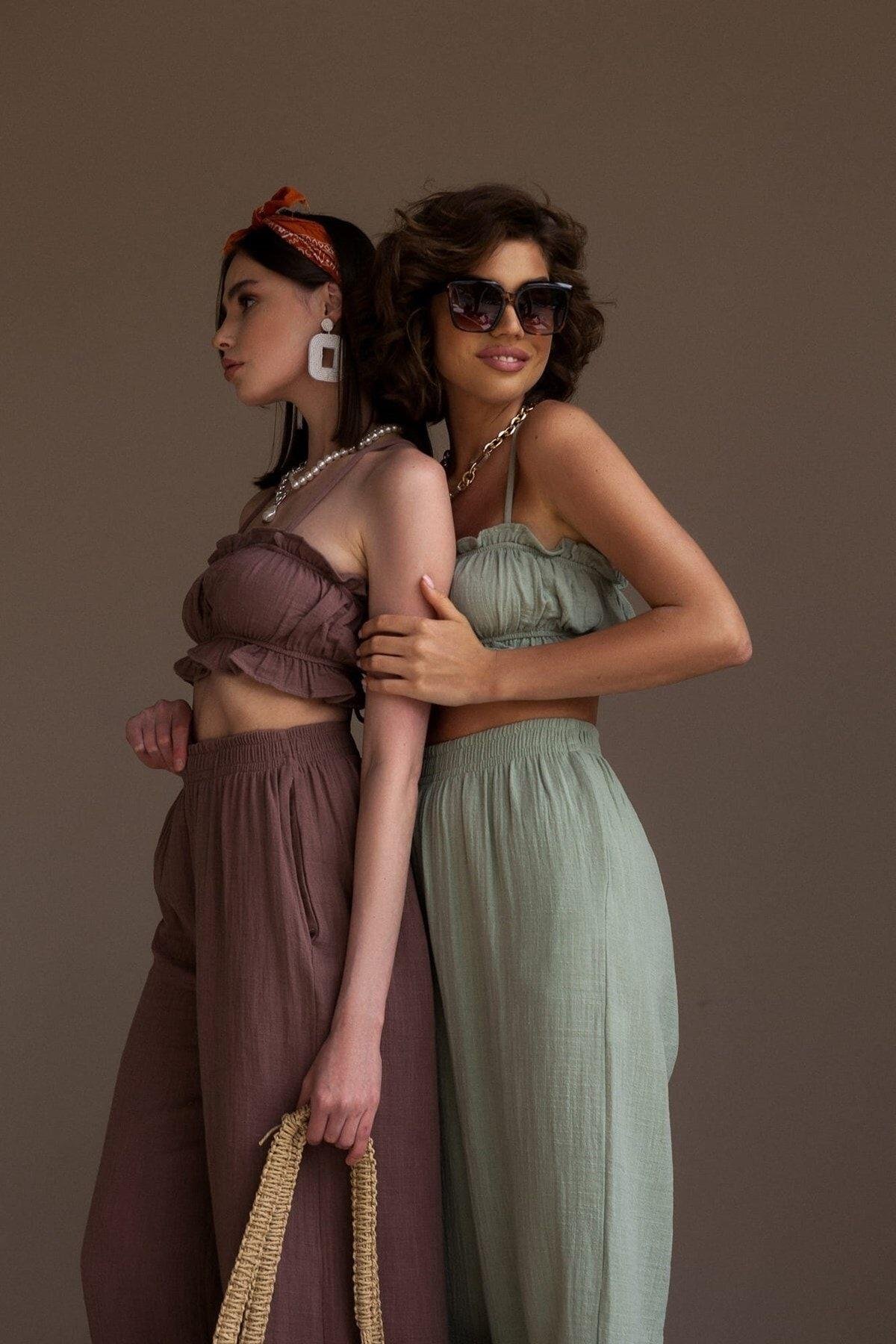 Harvey Cagla Muslin Crop Set