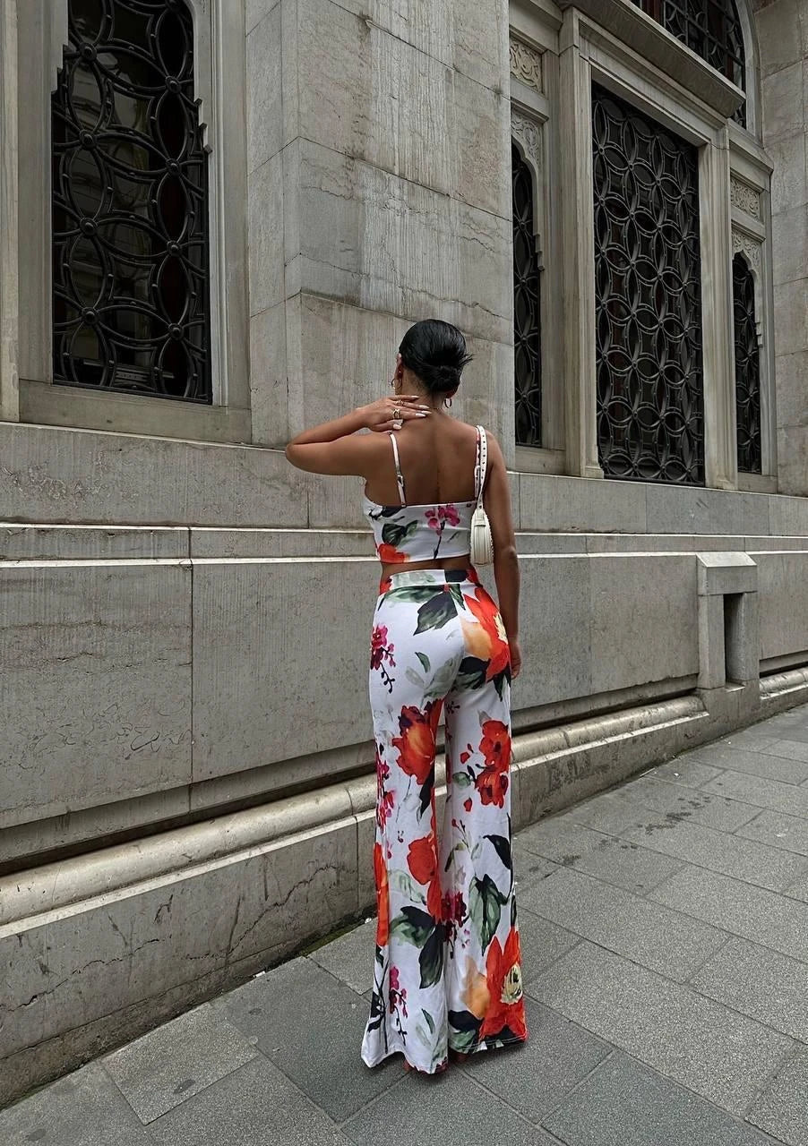 Slit detail trousers & Crop suit - 2323