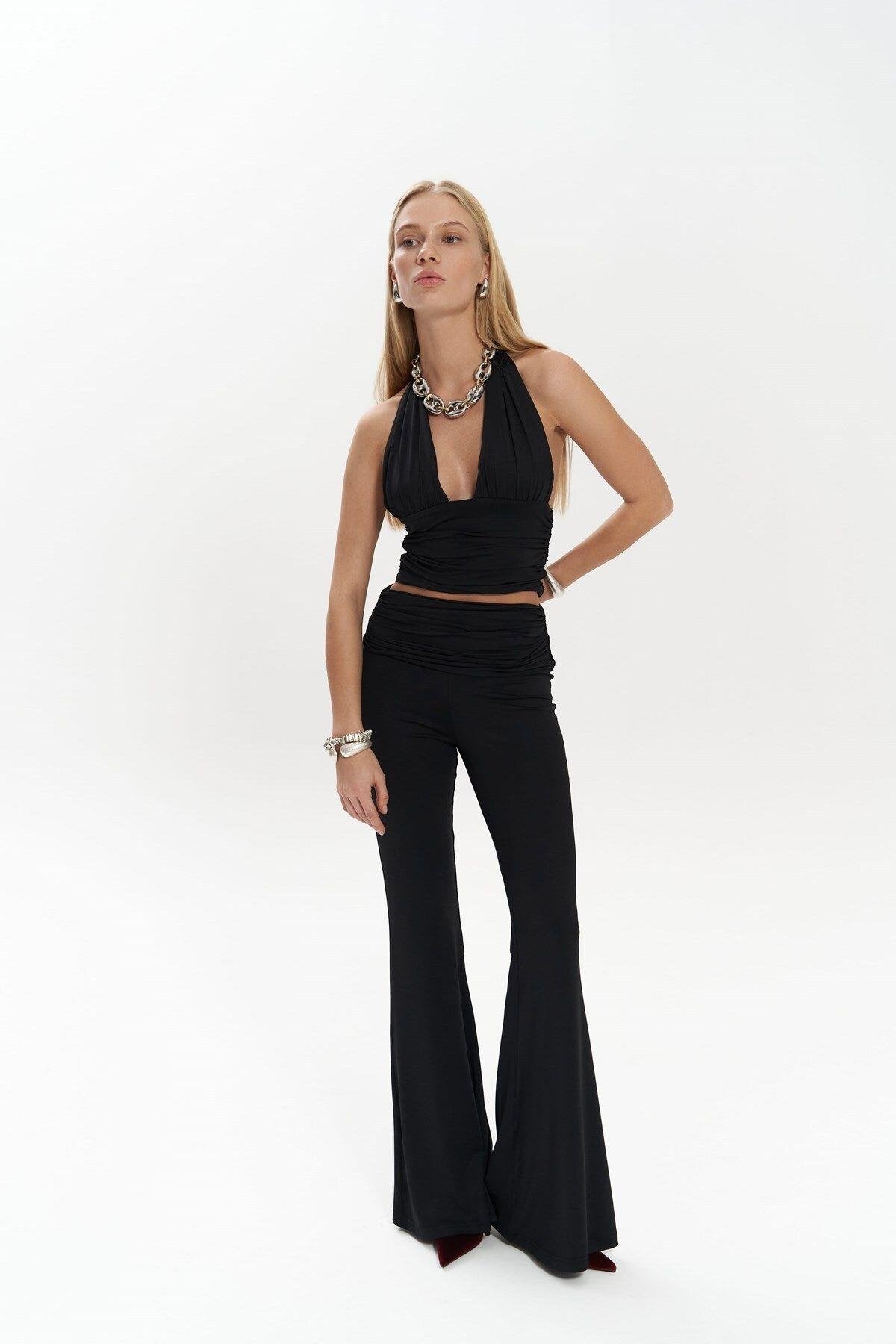Jody Black Crop Trouser Suit
