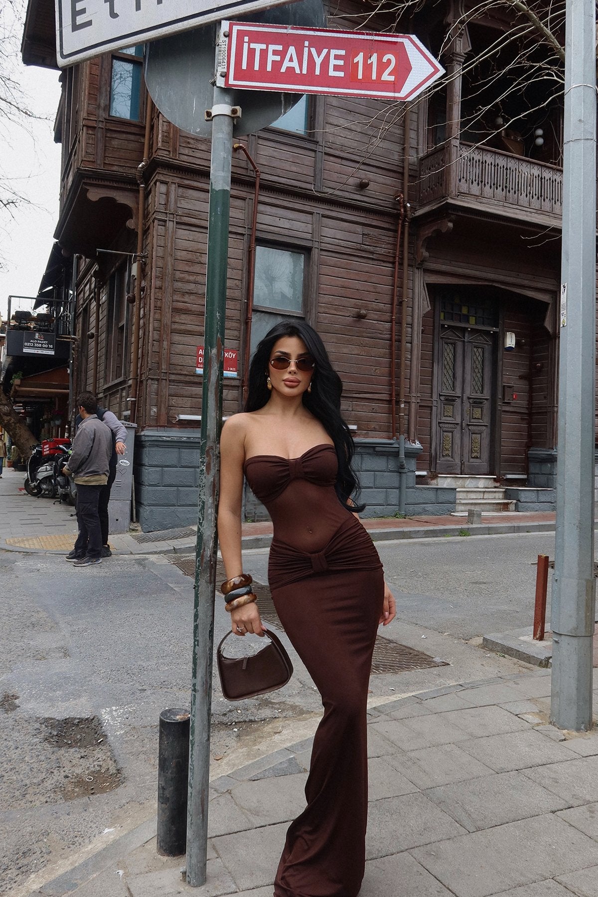 Brown Lidia Long Dress ATE-2503