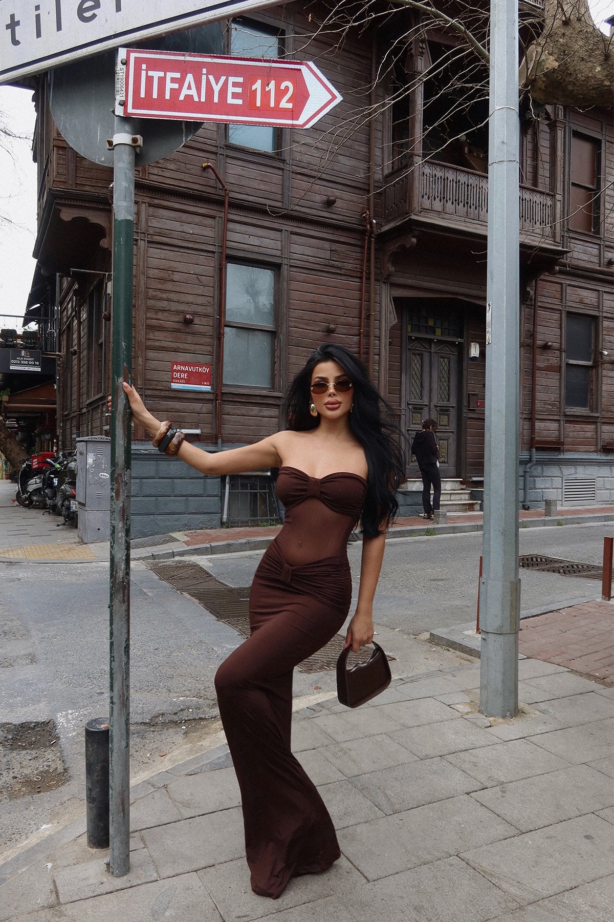 Brown Lidia Long Dress ATE-2503