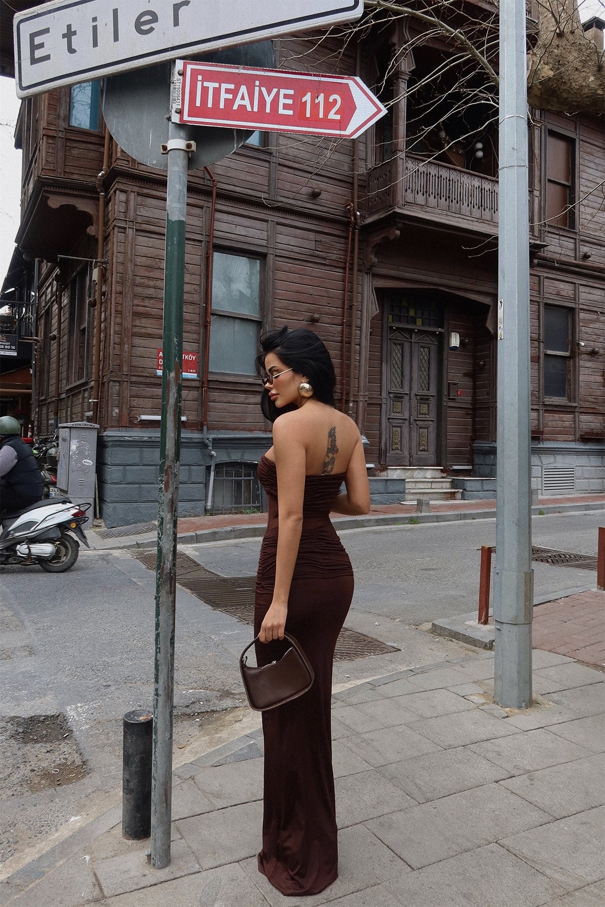 Brown Lidia Long Dress ATE-2503