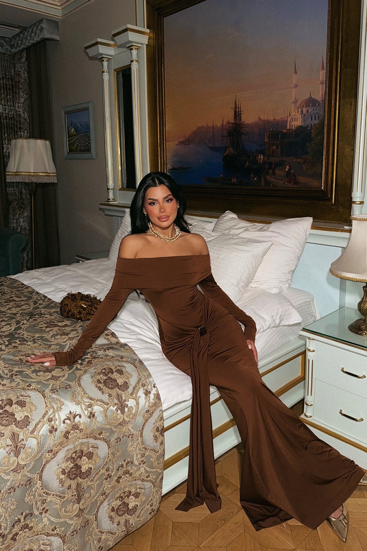 Brown Fallon Long Dress ATE-2186
