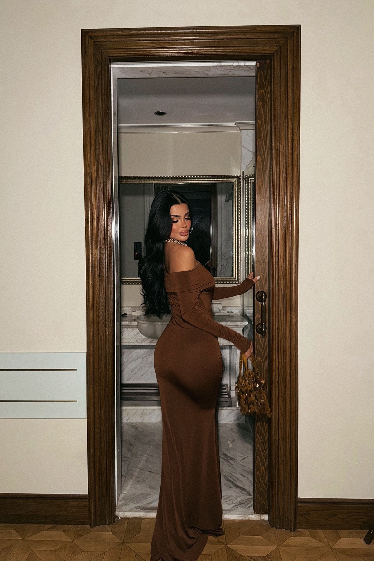 Brown Fallon Long Dress ATE-2186