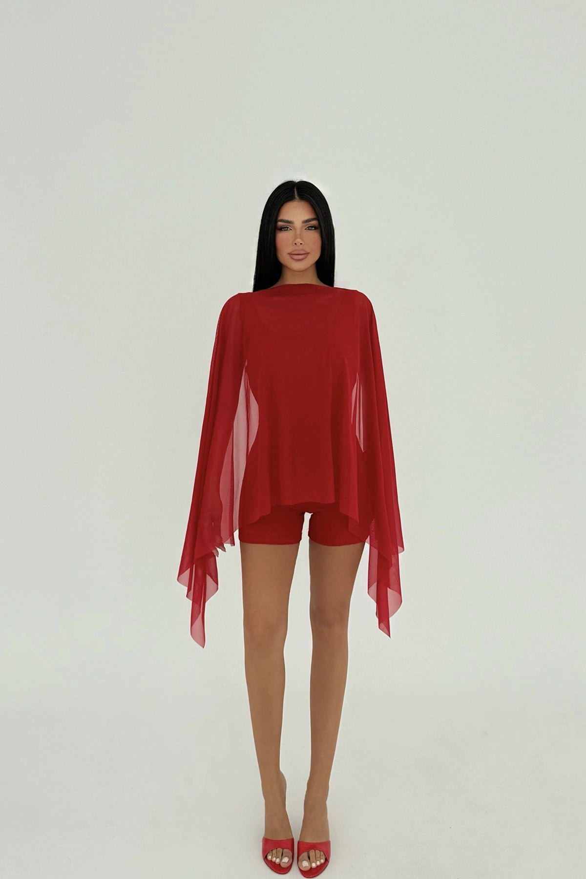 Red Carrie Mini Jumpsuit ATE-2680