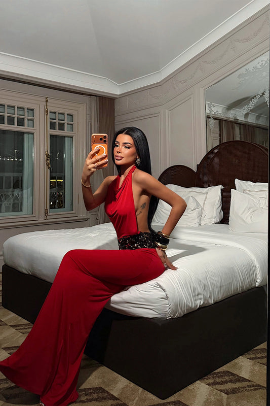 Red Reeves Long Backless Dress ATE-4957 (PRE-ORDER)