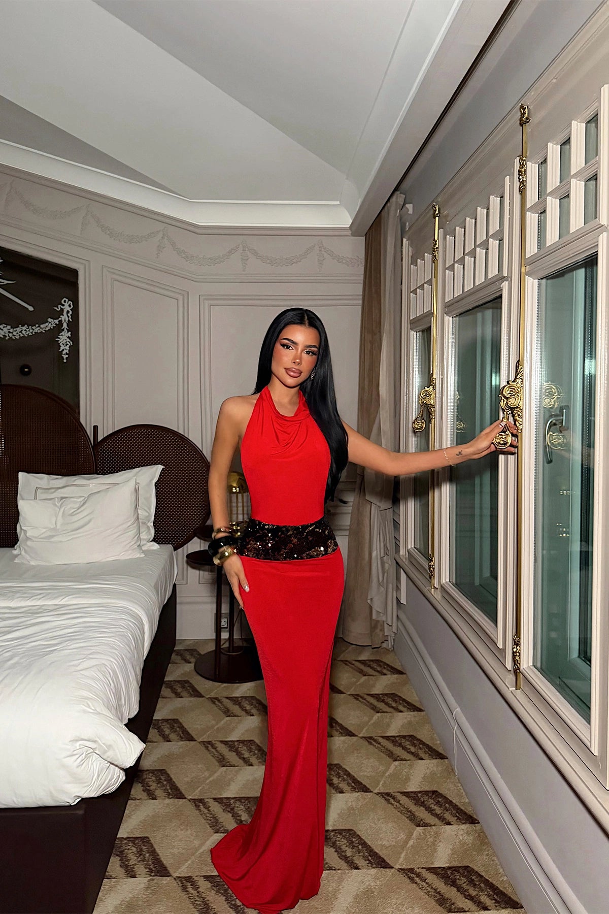Red Reeves Long Backless Dress ATE-4957 (PRE-ORDER)