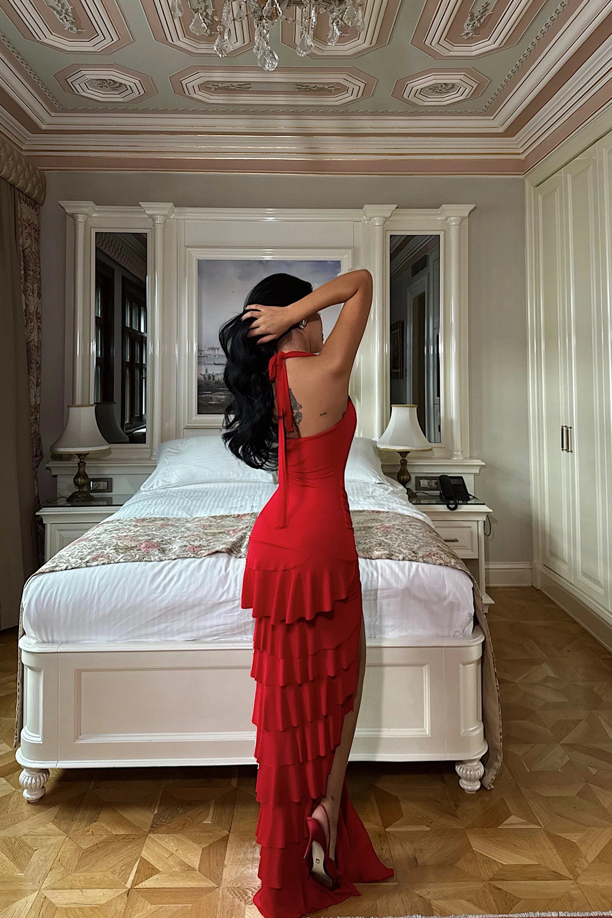 Red Destiny Long Slit Dress ATE-3546