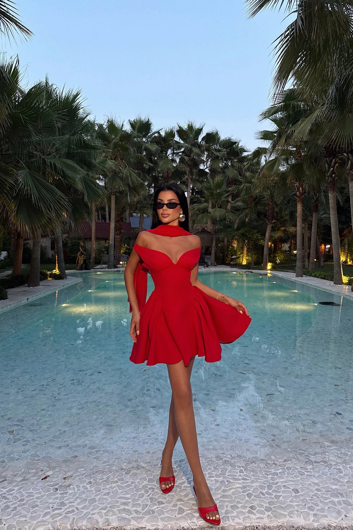 Red Back Detail Mini Dress ATE-2905