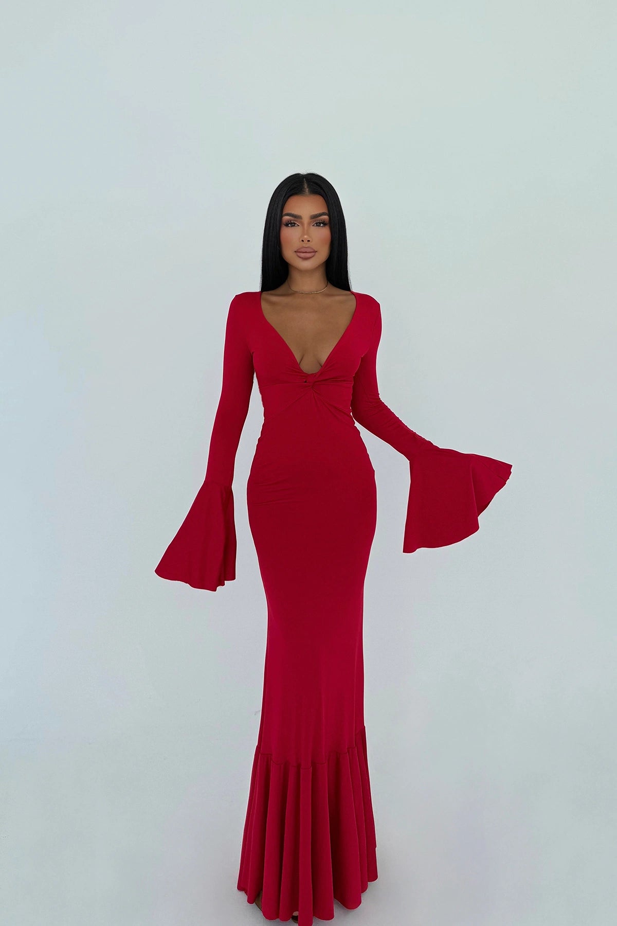 Red Lai Long Dress ATE-3095