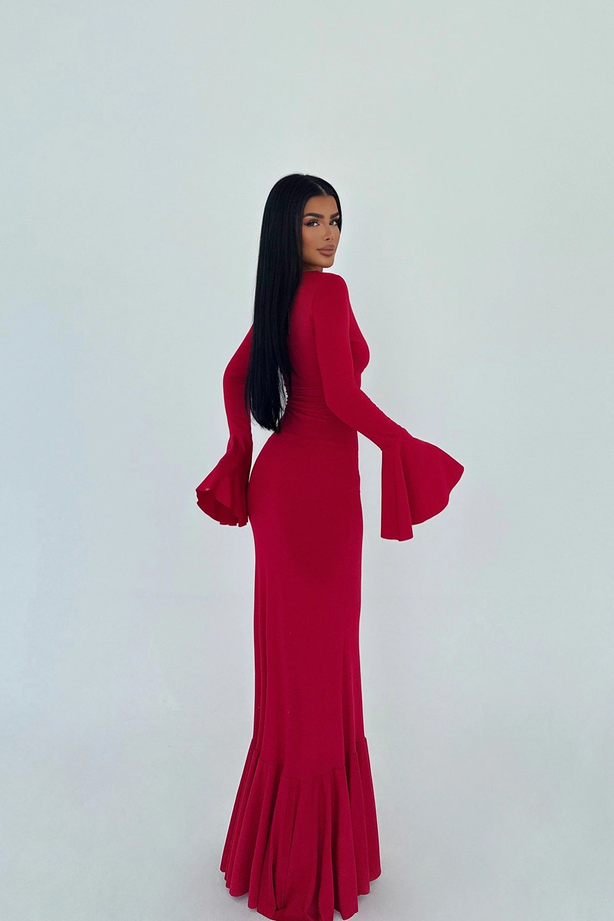 Red Lai Long Dress ATE-3095