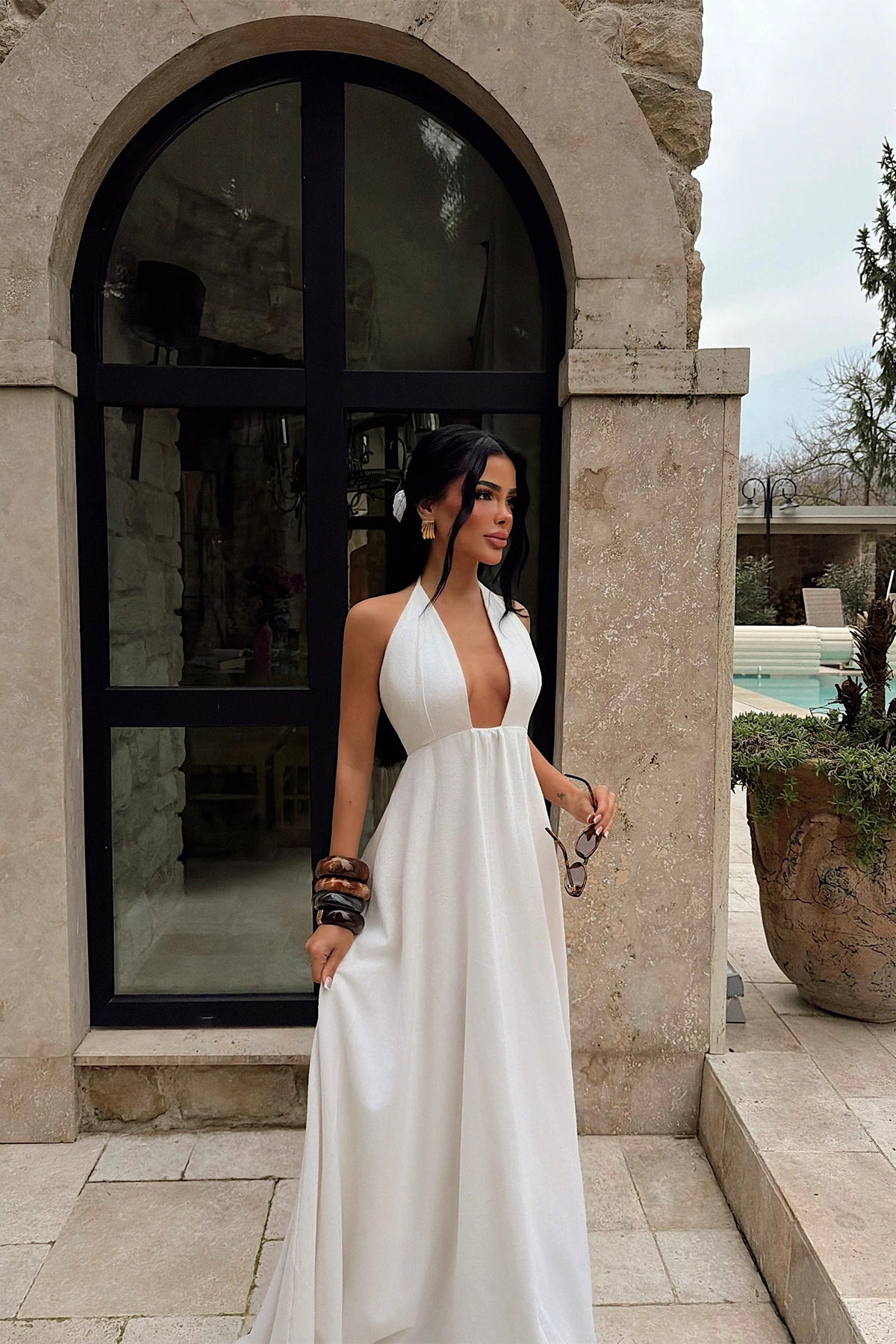 Cream Wazi Dress ATE-4781 (PRE-ORDER)
