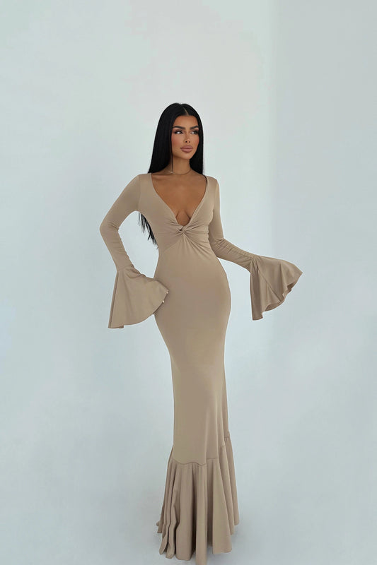 Cream Lai Long Dress ATE-3097