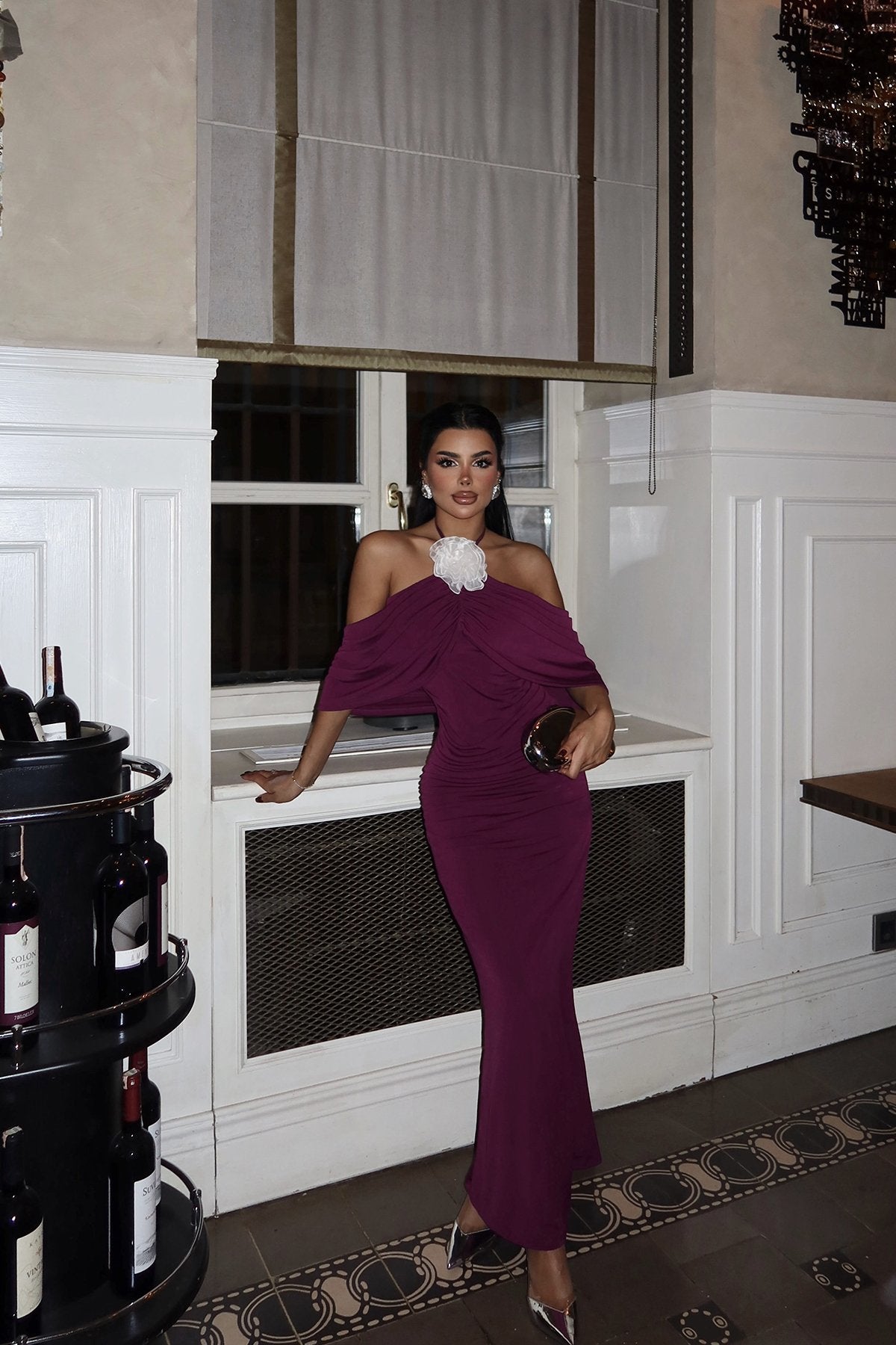 Purple Lai Off Shoulder Dress ATE-1734