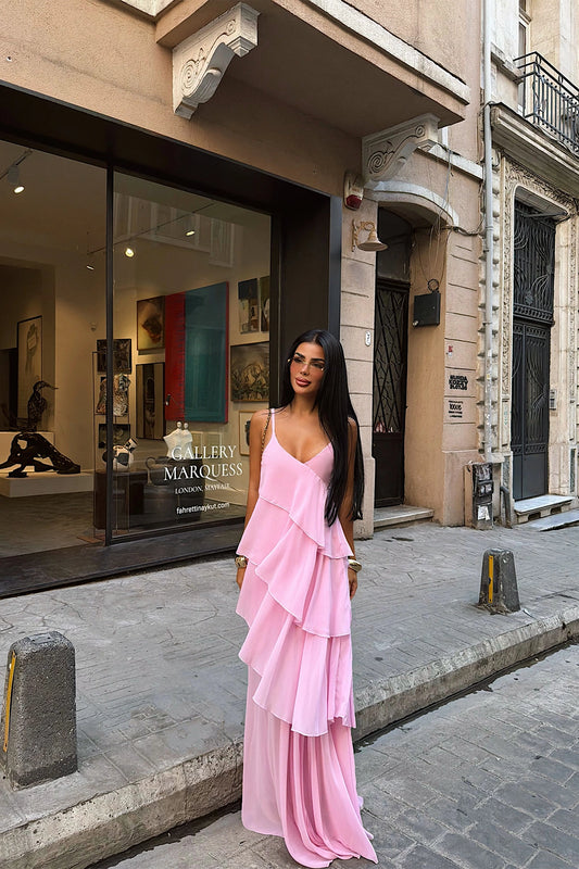 Pink Strappy Tulle Dress (PRE-ORDER)