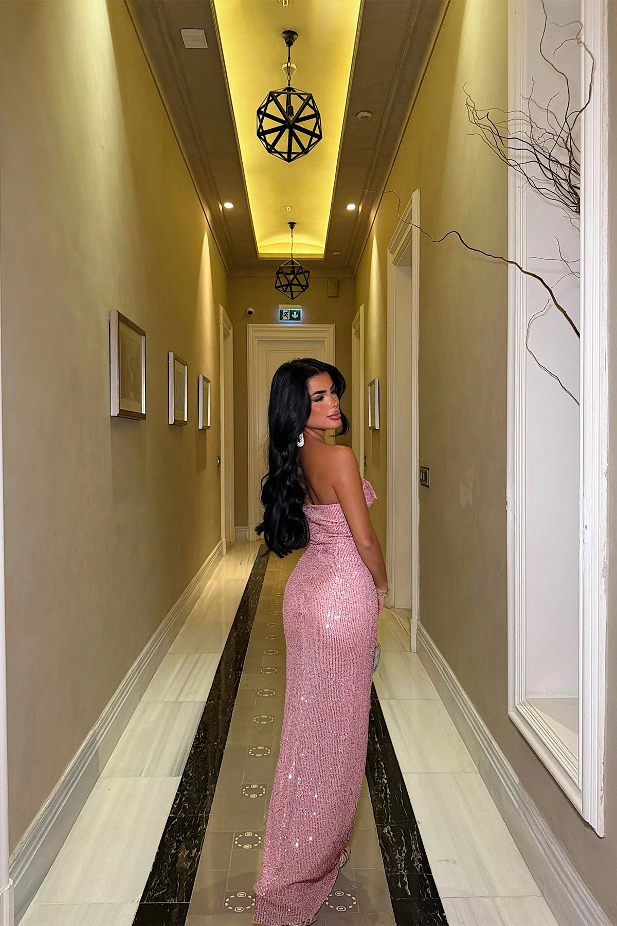 Pink Sequin Detail Dress ATE-6755 (PRE-ORDER)