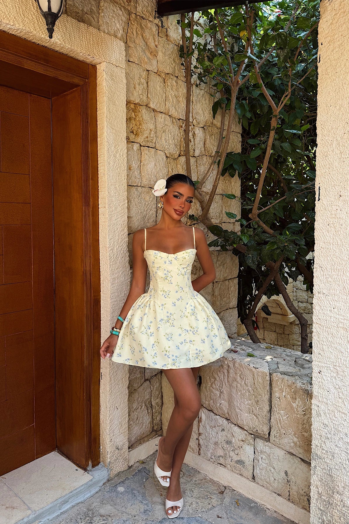 Yellow Floral Strappy Dress (PRE-ORDER)