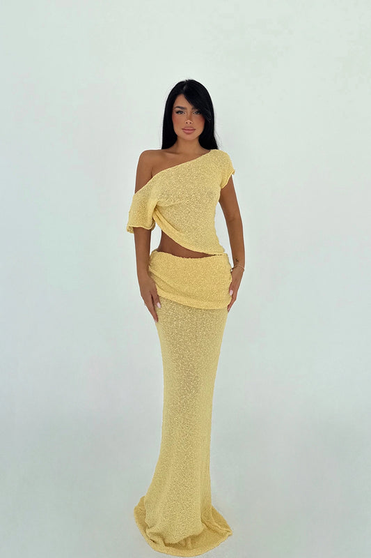 Yellow Lilaea Knitwear Suit ATE-3221