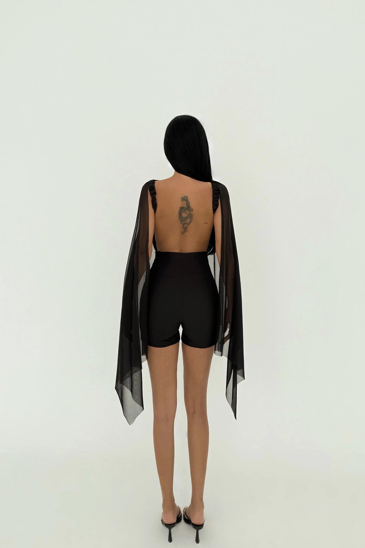 Black Carrie Mini Jumpsuit ATE-2680